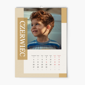 Calendar de perete, Bej modern, 20x30-A4 cm