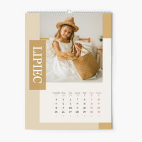 Calendar de perete, Bej modern, 20x30-A4 cm