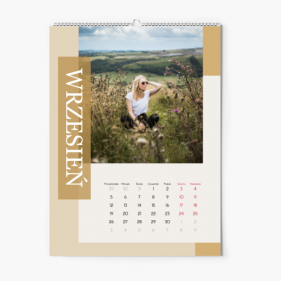 Calendar de perete, Bej modern, 20x30-A4 cm