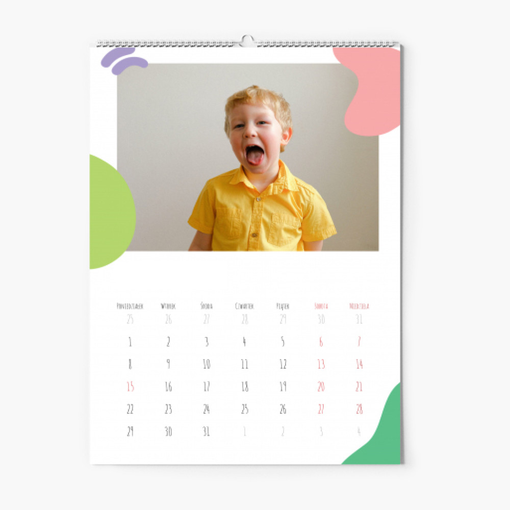 Calendar de perete, Calendar Doodle I, 20x30-A4 cm