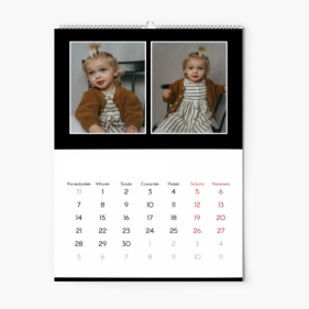 Calendar de perete, Designul tău contrastant, 20x30-A4 cm