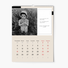 Calendar de perete, Calendar cu notițele tale, 20x30-A4 cm