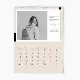 Calendar de perete, Calendar cu notițele tale, 20x30-A4 cm