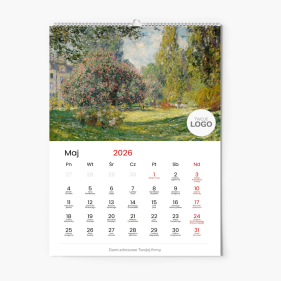 Calendar de perete, Pictură cu un logo, 20x30-A4 cm