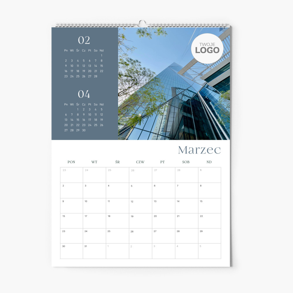 Calendar de perete, Elegant cu logo, 20x30-A4 cm