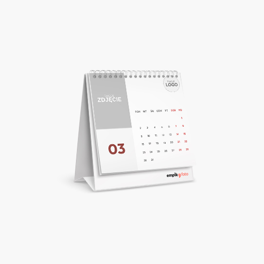 Calendar de birou, Logo și companie, 14x14