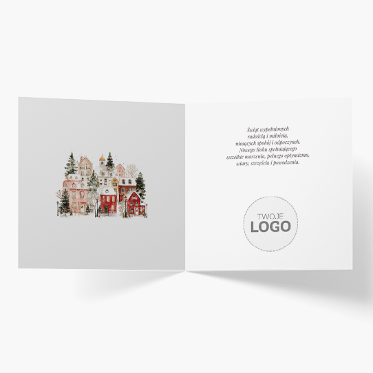 Felicitare personalizată Veselă cu logo-ul, 14x14 cm
