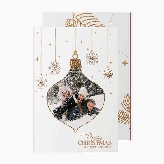 Felicitare personalizată Crăciun de Aur 4, 10x15 cm