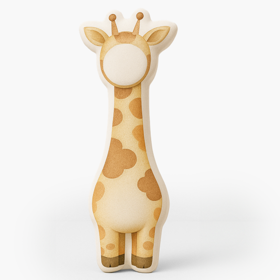 Pernă 3D personalizată, catifea, Girafă, 30x30 cm