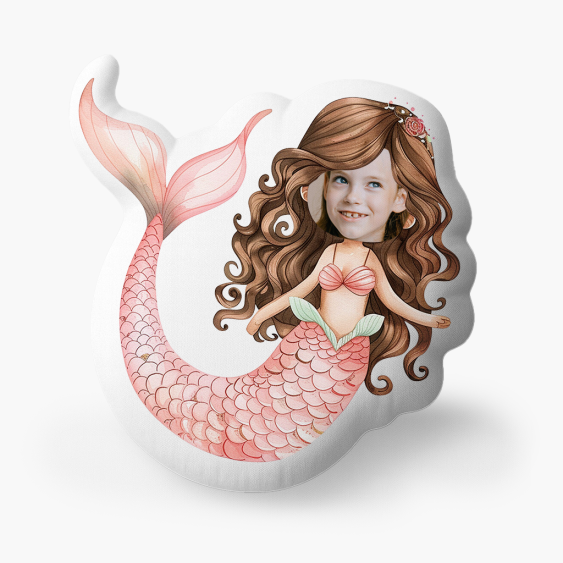 Pernă 3D personalizată, catifea, Sirenă, 30x30 cm