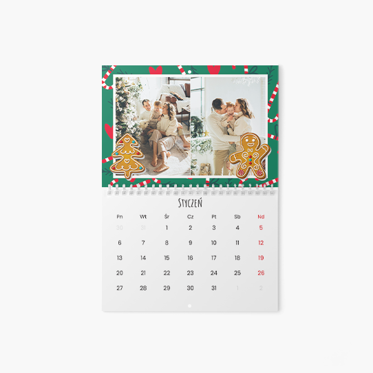 Calendar de perete orizontal, Crăciun fericit, 30x20-A4
