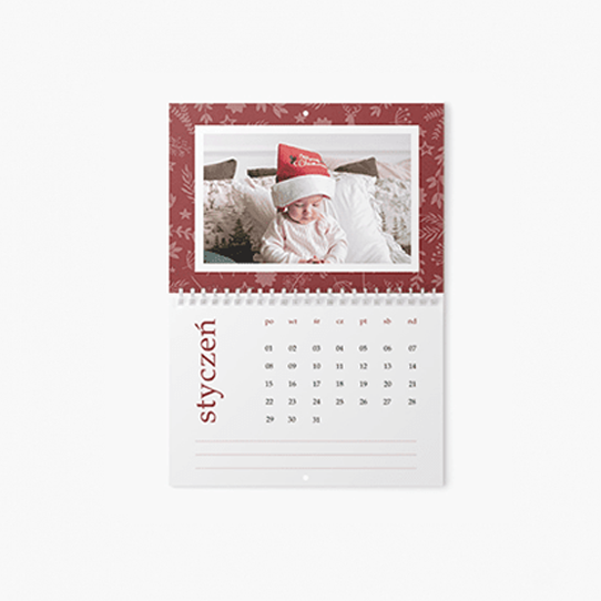 Calendar de perete orizontal, Calendar de Crăciun cu o spirală în mijloc, 30x20-A4
