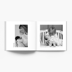 Alb-negru de familie instabook, mini fotocarte, 15x15 cm
