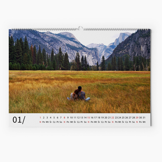 Calendar de perete, Fotografii complete, 30x20-A4 cm
