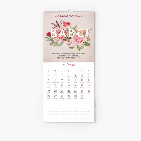 Calendar de Bucătărie, Colecție de flori pentru bunici, 15x30