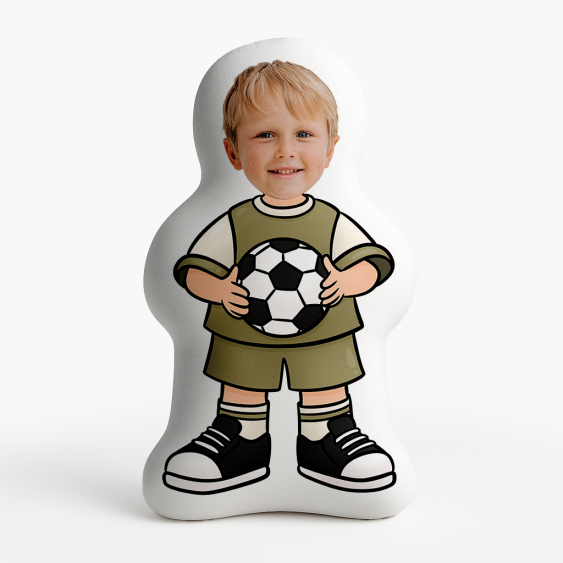 Pernă 3D personalizată, catifea, Jucător de fotbal 3, 30x30 cm