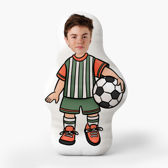 Pernă 3D personalizată, catifea, Fotbalist 1, 30x30 cm
