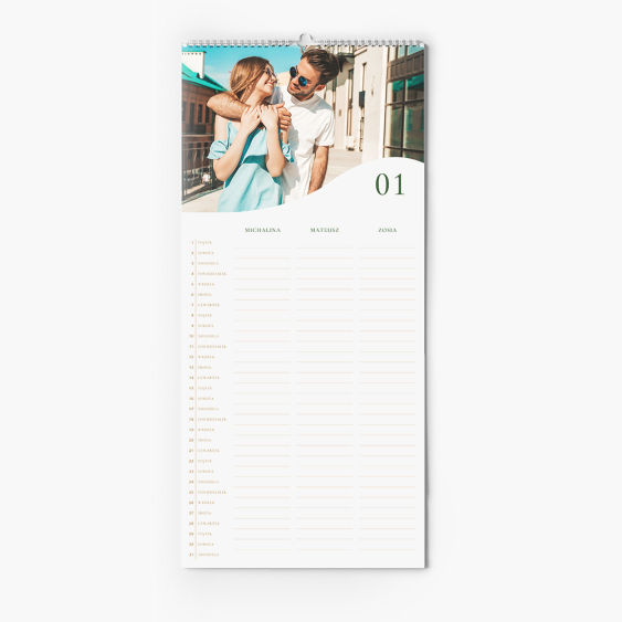 Planificator de calendar, Salut pentru 3 persoane, 22x45 cm