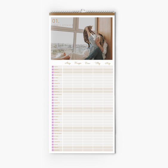 Calendar, Timp în familie pentru 5 persoane, 22x45 cm
