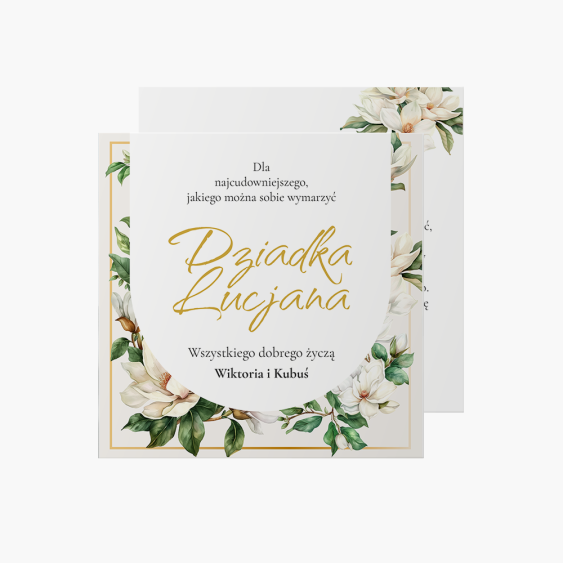 Felicitare personalizată Urări pentru bunic, 14x14 cm
