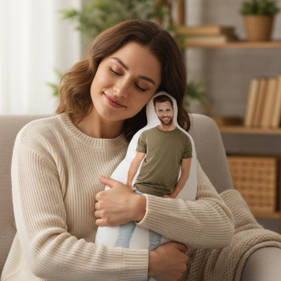 Pernă 3D personalizată, catifea, Forma corpului tău, 50x50 cm