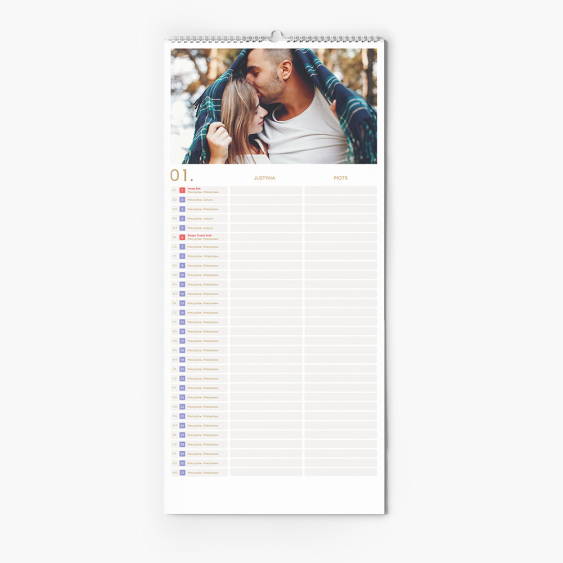 Planificator de calendar, Minim pentru 2 persoane, 22x45 cm