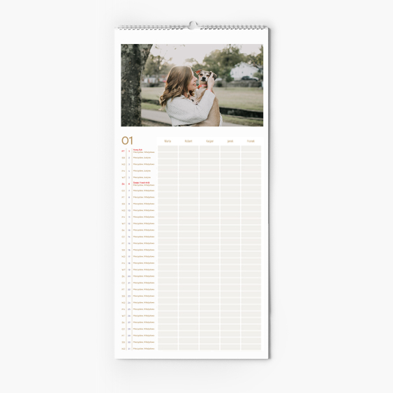 Calendar, Natural pentru 5 persoane, 22x45 cm