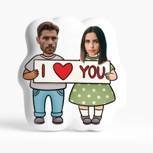 Pernă 3D personalizată, catifea, O pereche cu o inscripție, 30x30 cm