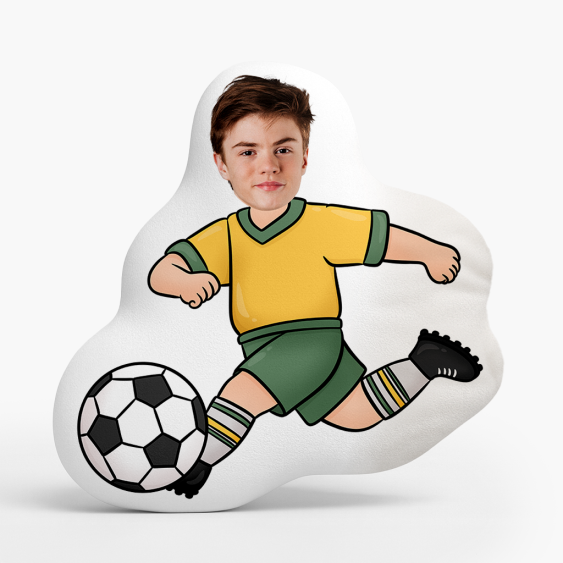Pernă 3D personalizată, catifea, Fotbalist 2, 30x30 cm