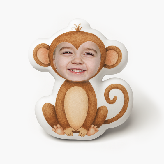 Pernă 3D personalizată, catifea, Maimuță 2, 30x30 cm