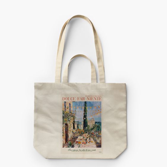 Geantă de pânză cu mânere duble, 38x42x10, Toscana