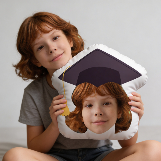 Pernă 3D personalizată, catifea, Şcoală, 30x30 cm
