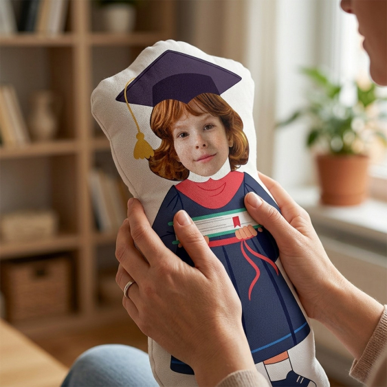 Pernă 3D personalizată, catifea, Student, 30x30 cm