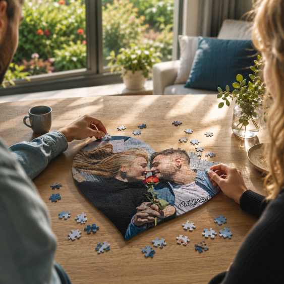 Puzzle în formă de inimă, Fotografia ta, 114 elemente