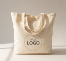 Geantă de pânză cu mânere duble, 38x42x10, Logo-ul companiei - designul dumneavoastră