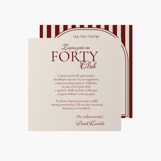 Invitație, Clubul Forty