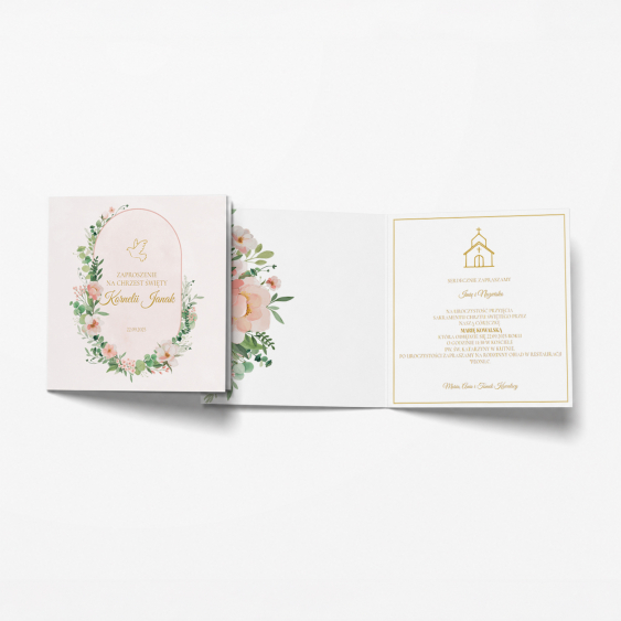 Invitație, Colecția de flori roz