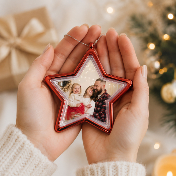 Decorațiune pentru brad Fotografia ta, stea roșie