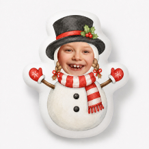 Pernă 3D personalizată, catifea, Om de zăpadă, 30x30 cm