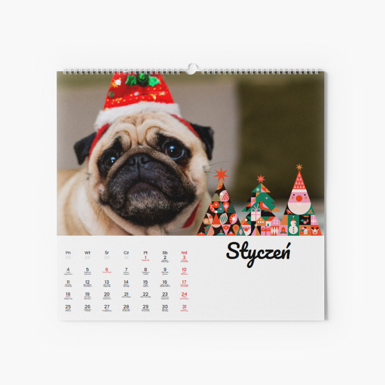 Calendar de perete, Crăciun modern, 30x30