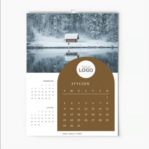 Calendar de perete, Peisaje cu logo-uri, 20x30-A4 cm