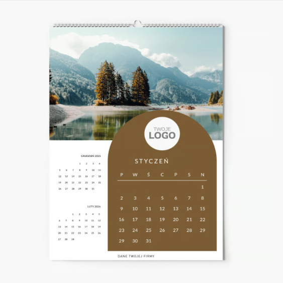 Calendar de perete, Peisaje cu logo-uri, 20x30-A4 cm