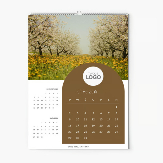 Calendar de perete, Peisaje cu logo-uri, 20x30-A4 cm