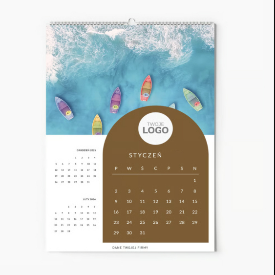 Calendar de perete, Peisaje cu logo-uri, 20x30-A4 cm
