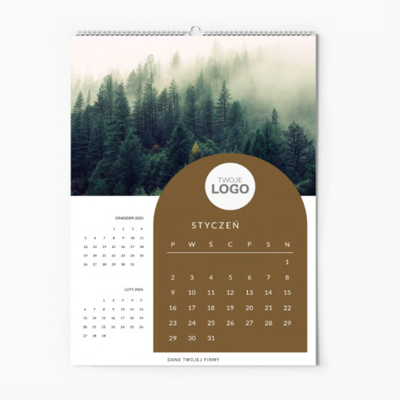 Calendar de perete, Peisaje cu logo-uri, 20x30-A4 cm