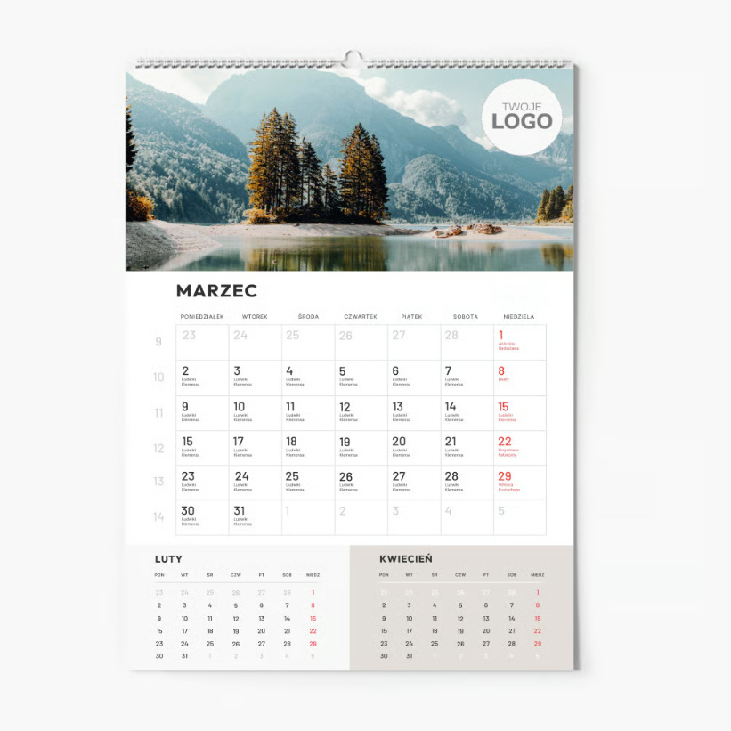 Calendar de perete, Anotimpuri cu logo, 20x30-A4 cm