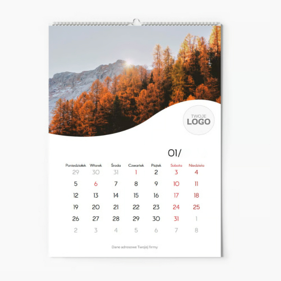 Calendar de perete, Peisaje cu logo, 20x30-A4 cm