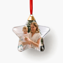 Glob de Crăciun ornament de brad de Crăciun în formă de stea cu capac auriu