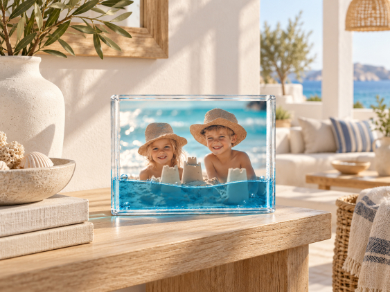 Ramă foto pentru poze cu apa, blue liquid, 10x15 cm