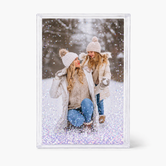 Ramă foto pentru poze cu apa, fulgi albi, 5,5x8,5x2 cm